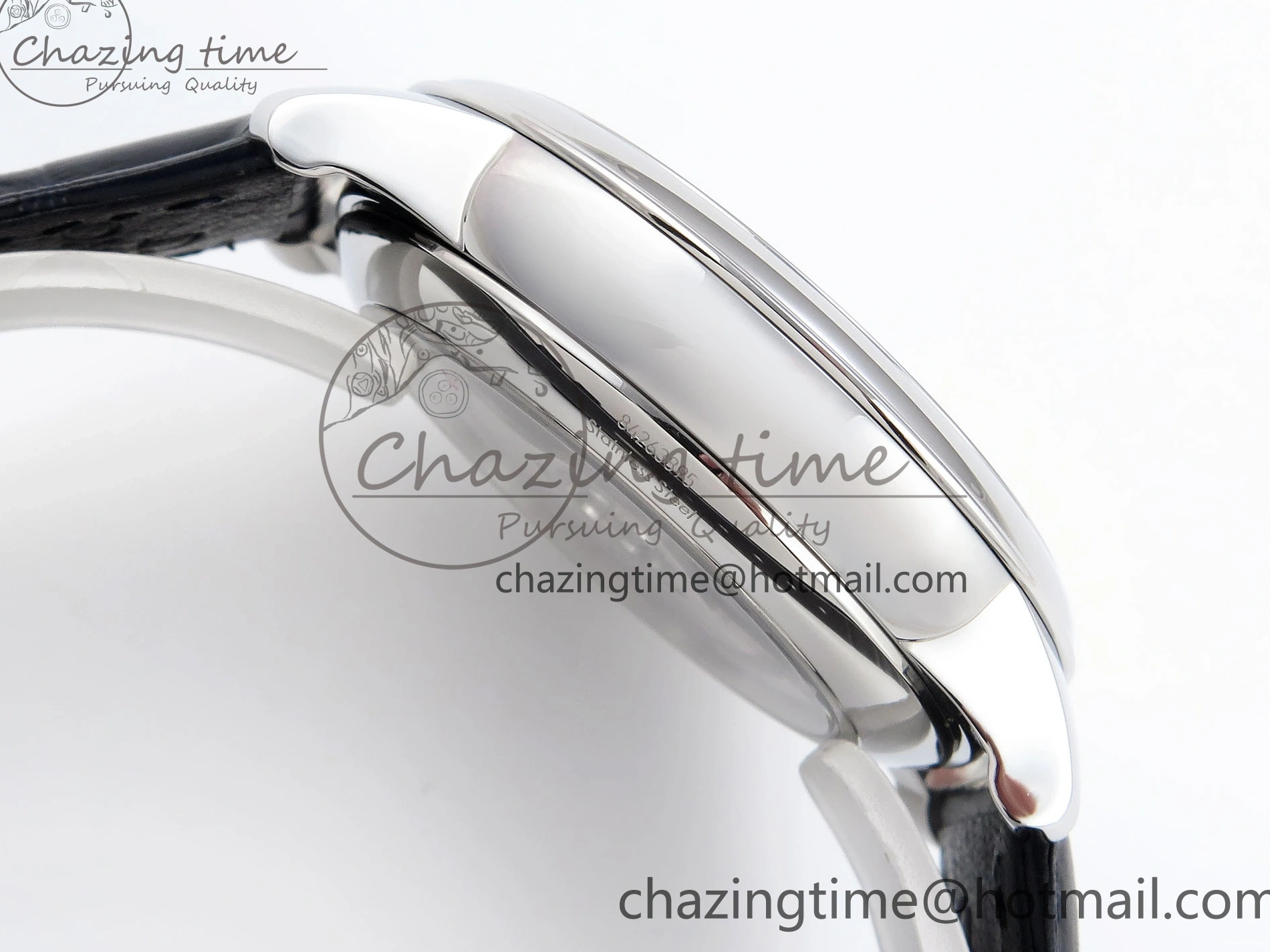 1221 De Ville Power Reserve SS MKF 1:1 Best Edition Black Dial on Black Leather Strap A Packable 7744